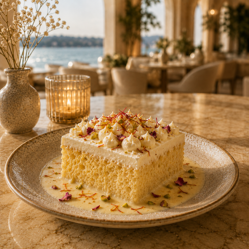 Saffron Tres Leches Milk Cake